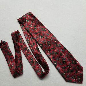 Ties To Nature Mens Necktie Tie Acorns Silk Hand Made 59"x 3.75" Red Textured